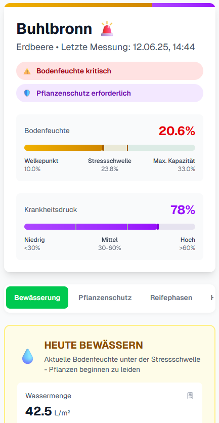 Feldblick App Detailansicht Screenshot